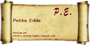Petke Edda névjegykártya